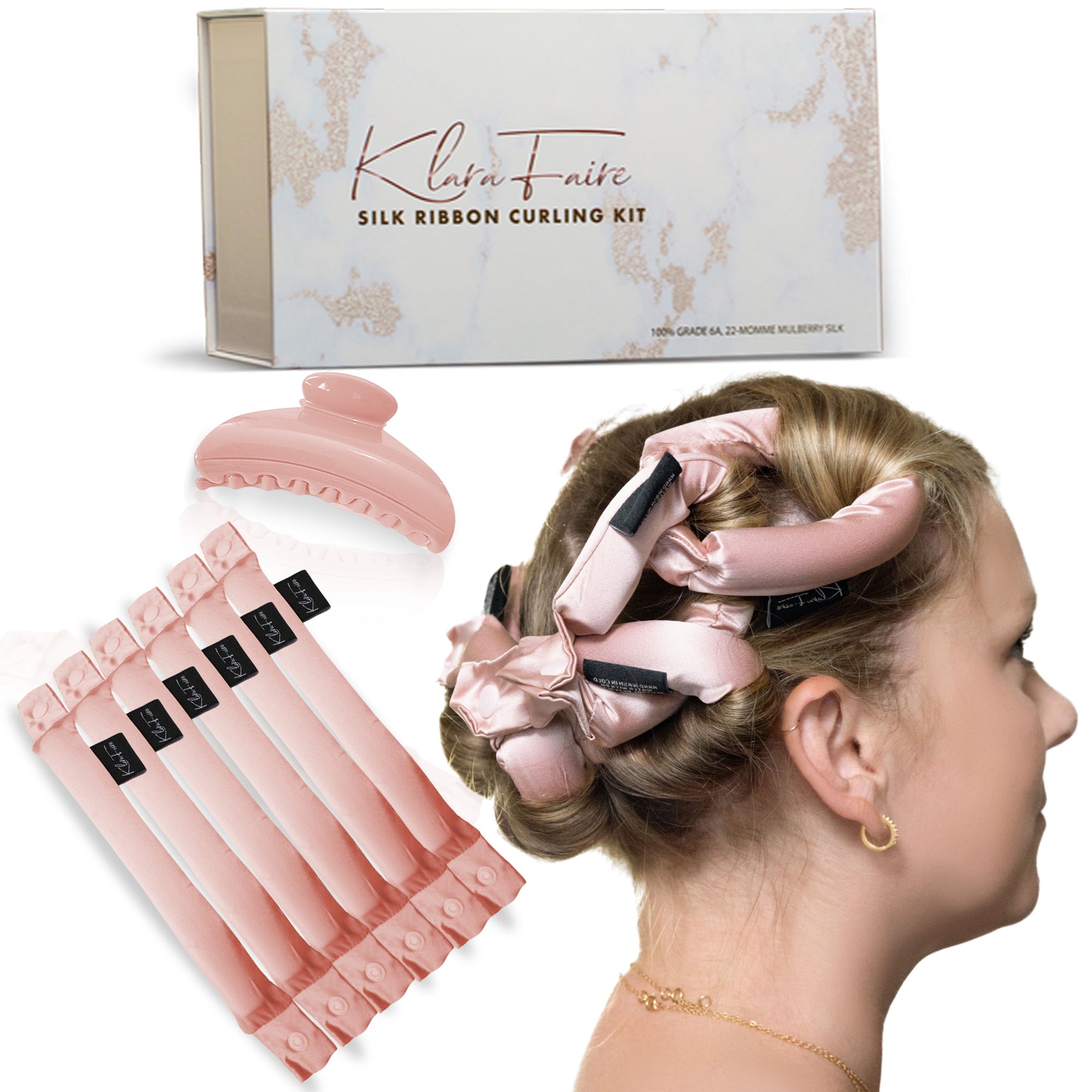 Klara Faire Heatless Hair Curler 6 PCs Silk Hair Curlers W
